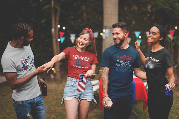 US Flag Red White Blue And Coffee Too Shirt, Funny Coffee 4th of July Shirt