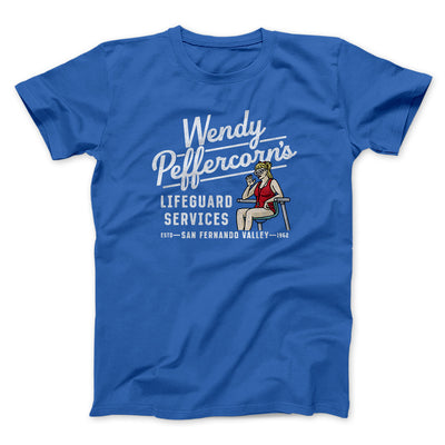 Wendy Peffercorn’s Lifeguard Services Men/Unisex T-Shirt Royal | Funny Shirt from Famous In Real Life