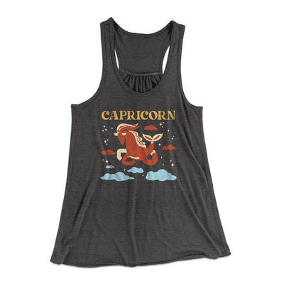 Capricorn Women's Flowey Tank Top Dark Grey Heather | Funny Shirt from Famous In Real Life