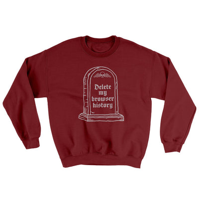 Delete My Browser History Ugly Sweater Garnet | Funny Shirt from Famous In Real Life