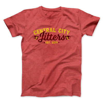 Central City Jitters Men/Unisex T-Shirt Heather Red | Funny Shirt from Famous In Real Life