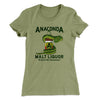 Anaconda Malt Liquor Women's T-Shirt Light Olive | Funny Shirt from Famous In Real Life