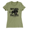 Wakanda Panthers Women's T-Shirt Light Olive | Funny Shirt from Famous In Real Life