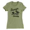 The Midnight Society Women's T-Shirt Light Olive | Funny Shirt from Famous In Real Life
