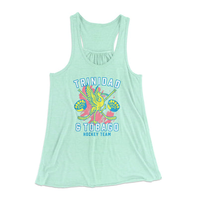 Trinidad & Tobago Hockey Women's Flowey Tank Top Mint | Funny Shirt from Famous In Real Life