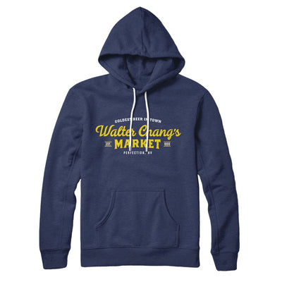 Walter Chang's Market Hoodie Navy | Funny Shirt from Famous In Real Life