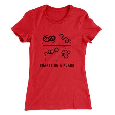 Snakes on a Plane Women's T-Shirt Red | Funny Shirt from Famous In Real Life