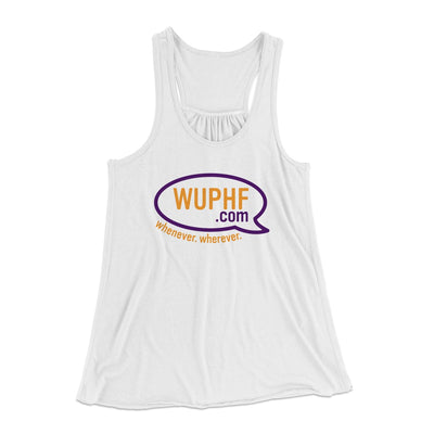 WUPHF.com Women's Flowey Tank Top White | Funny Shirt from Famous In Real Life