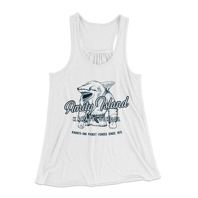 Amity Island Karate School Women's Flowey Tank Top White | Funny Shirt from Famous In Real Life