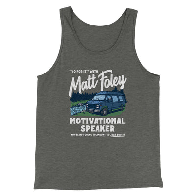 Matt Foley Motivational Speaker Funny Movie Men/Unisex Tank Top Deep Heather | Funny Shirt from Famous In Real Life