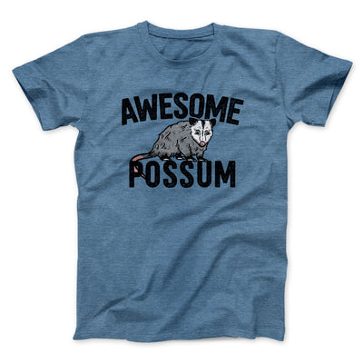 Awesome Possum Funny Men/Unisex T-Shirt Heather Indigo | Funny Shirt from Famous In Real Life