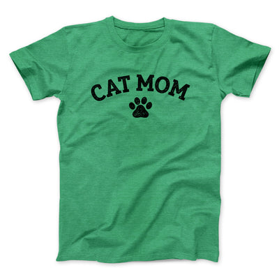 Cat Mom Men/Unisex T-Shirt Heather Irish Green | Funny Shirt from Famous In Real Life