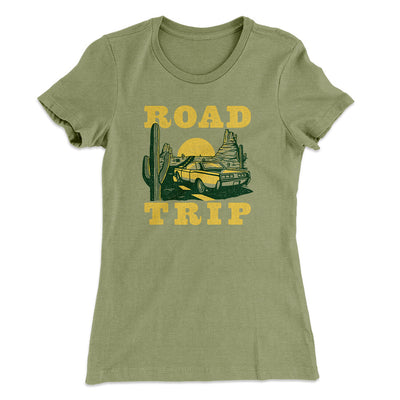 Road Trip Women's T-Shirt Light Olive | Funny Shirt from Famous In Real Life