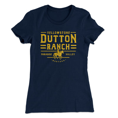 Yellowstone Dutton Ranch Women's T-Shirt Midnight Navy | Funny Shirt from Famous In Real Life