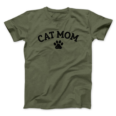 Cat Mom Men/Unisex T-Shirt Military Green | Funny Shirt from Famous In Real Life