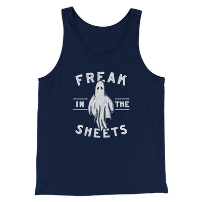 Freak In The Sheets Men/Unisex Tank Top Navy | Funny Shirt from Famous In Real Life