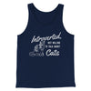 Introverted But Willing To Talk About Cats Men/Unisex Tank Top Navy | Funny Shirt from Famous In Real Life