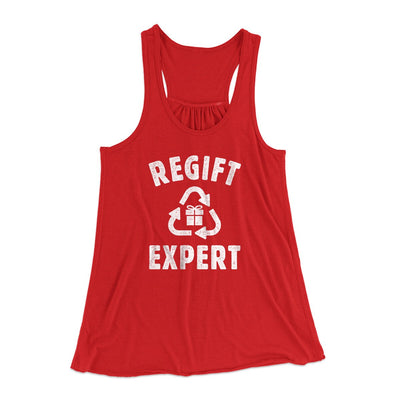 Regift Expert Women's Flowey Racerback Tank Top Red | Funny Shirt from Famous In Real Life