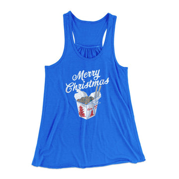 Merry Christmas Takeout Women's Flowey Racerback Tank Top - Famous IRL